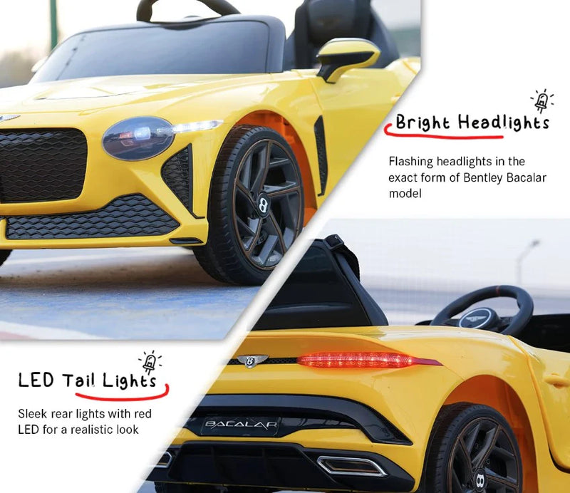 EMotorad Formula Fun BENTLEY BACALAR Ride-On Car for Kids-(Yellow)