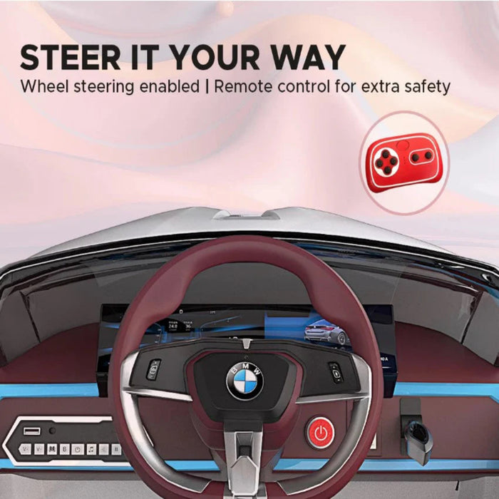 EMotorad Formula Fun BMW i4 Ride-On Car for Kids-(White)-Ride Ons-Formula Fun-Toycra