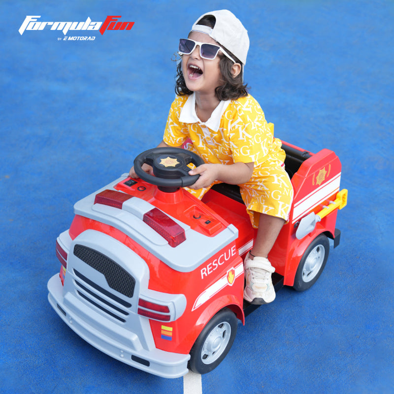 EMotorad Formula Fun Fire Truck -Red-Ride Ons-Formula Fun-Toycra