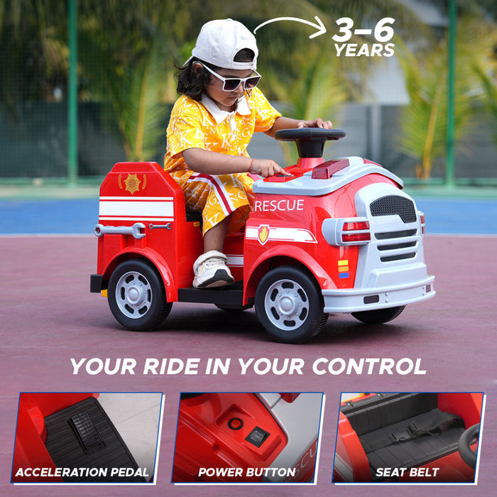 EMotorad Formula Fun Fire Truck -Red-Ride Ons-Formula Fun-Toycra