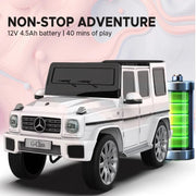 EMotorad Formula Fun Mercedes Benz G-Wagon Ride-On Car for Kids (White)-Ride Ons-Formula Fun-Toycra