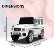 EMotorad Formula Fun Mercedes Benz G-Wagon Ride-On Car for Kids (White)-Ride Ons-Formula Fun-Toycra