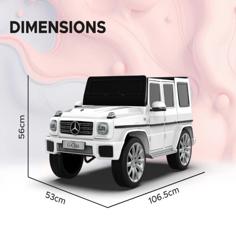 EMotorad Formula Fun Mercedes Benz G-Wagon Ride-On Car for Kids (White)-Ride Ons-Formula Fun-Toycra