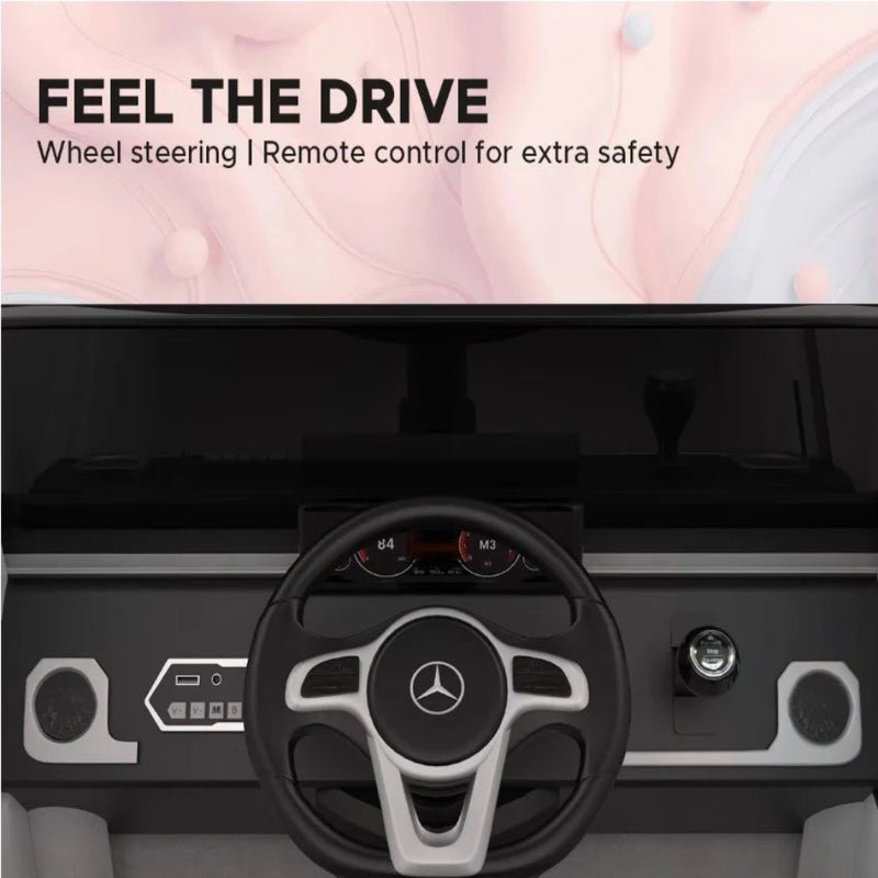 EMotorad Formula Fun Mercedes Benz G-Wagon Ride-On Car for Kids (White)-Ride Ons-Formula Fun-Toycra