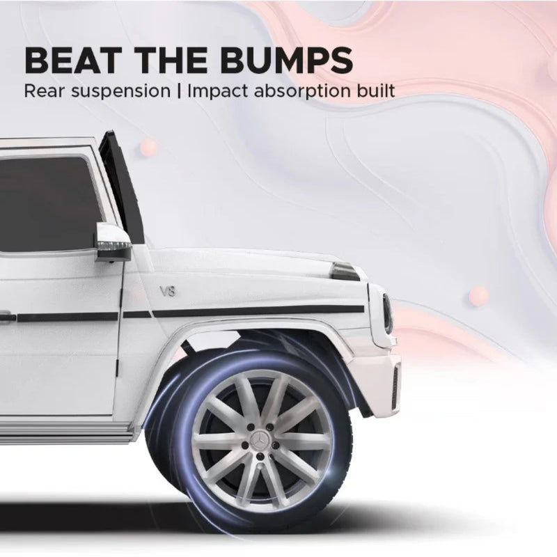 EMotorad Formula Fun Mercedes Benz G-Wagon Ride-On Car for Kids (White)-Ride Ons-Formula Fun-Toycra