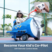EMotorad Formula Fun Turbo Wing Ride-On Toy Plane for Kids | Battery Operated Airplane Ride-On -Blue-Ride Ons-Formula Fun-Toycra