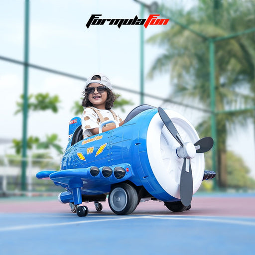 EMotorad Formula Fun Turbo Wing Ride-On Toy Plane for Kids | Battery Operated Airplane Ride-On -Blue-Ride Ons-Formula Fun-Toycra