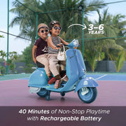 EMotorad Formula Fun Vespa Ride-On Toy Scooter for Kids | Battery Operated Electric Scooter-Blue-Ride Ons-Formula Fun-Toycra