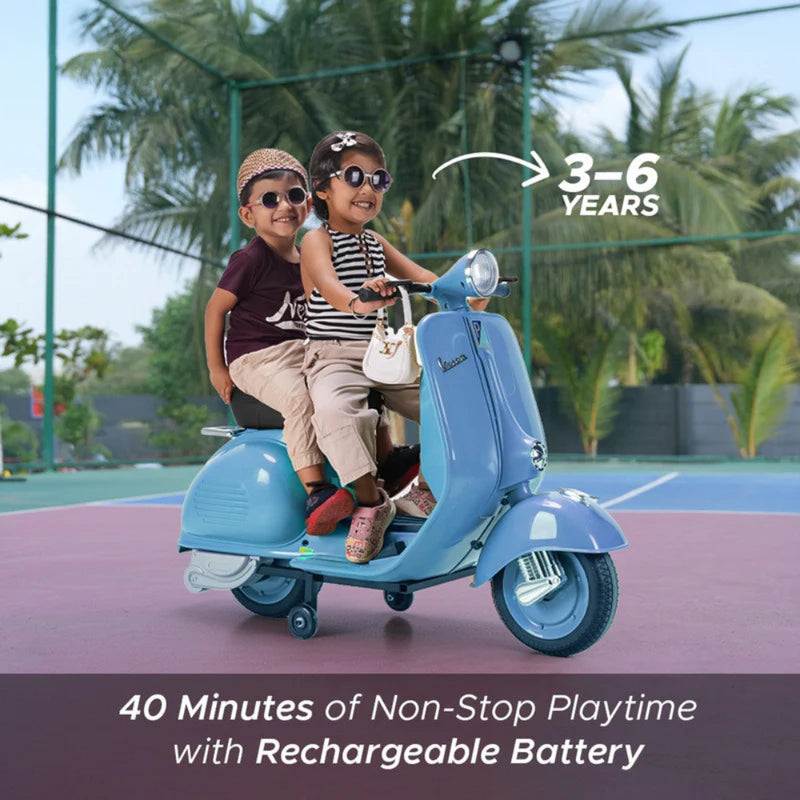 EMotorad Formula Fun Vespa Ride-On Toy Scooter for Kids | Battery Operated Electric Scooter-Blue-Ride Ons-Formula Fun-Toycra