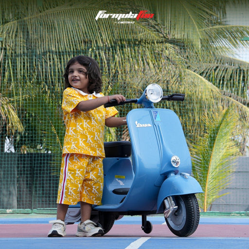 EMotorad Formula Fun Vespa Ride-On Toy Scooter for Kids | Battery Operated Electric Scooter-Blue-Ride Ons-Formula Fun-Toycra
