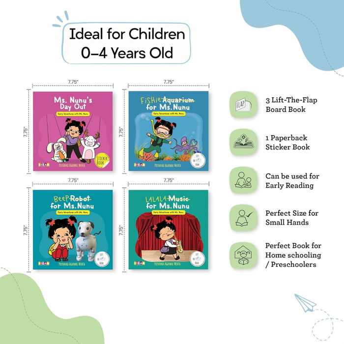 Early Adventures With Ms. Nunu (Set Of 4 Books)-Board Book-Sam And Mi-Toycra