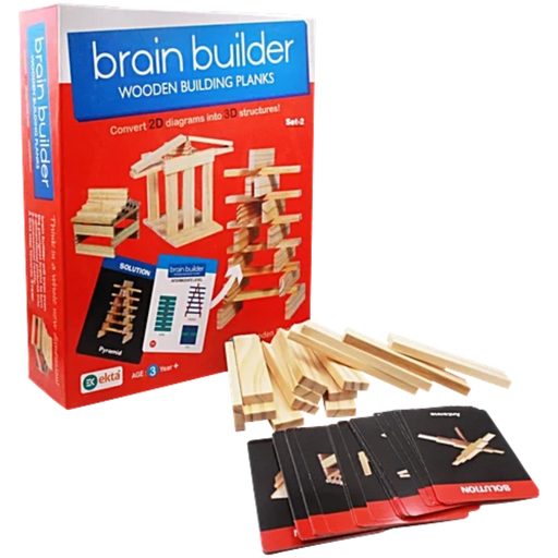 Ekta Brain Builder Wooden Building Planks- Set-2 (50 pieces)-Construction-Ekta-Toycra