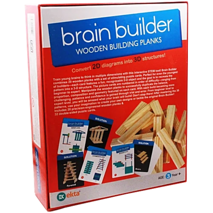 Ekta Brain Builder Wooden Building Planks- Set-2 (50 pieces)-Construction-Ekta-Toycra
