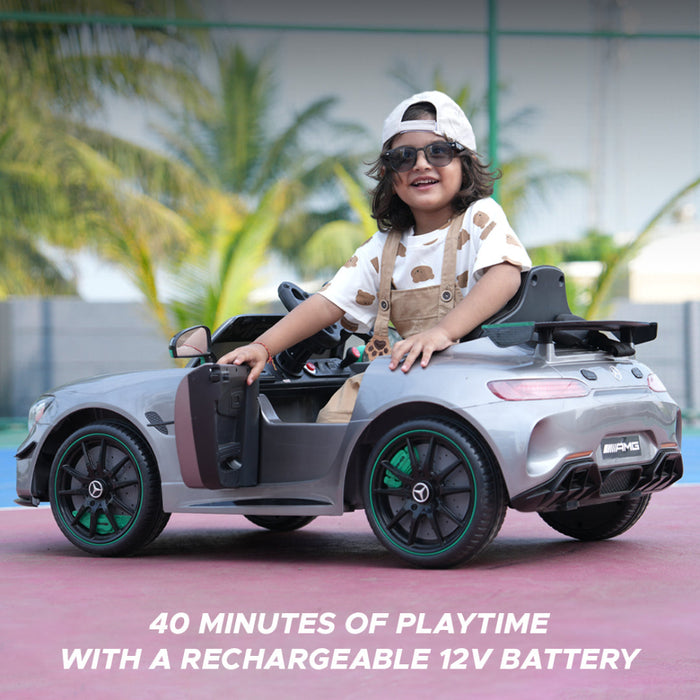 Emotorad Formula Fun Mercedes-Amg Gt4 Toy Ride-On Car (Silver)-Ride Ons-Formula Fun-Toycra