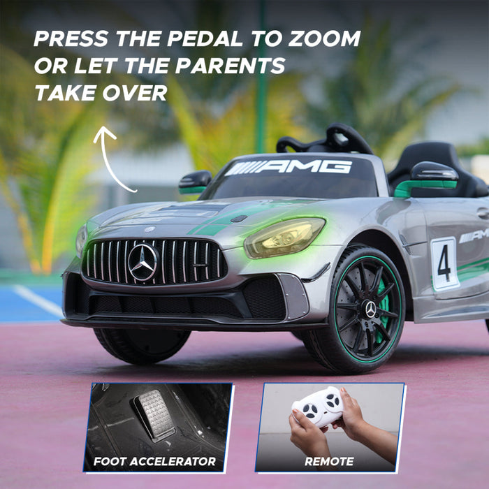 Emotorad Formula Fun Mercedes-Amg Gt4 Toy Ride-On Car (Silver)-Ride Ons-Formula Fun-Toycra