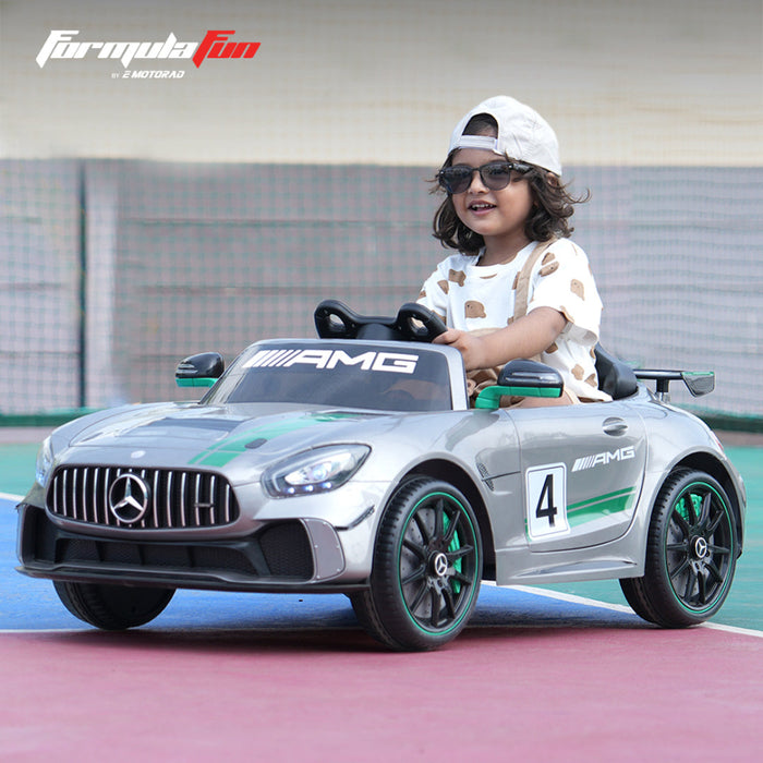 Emotorad Formula Fun Mercedes-Amg Gt4 Toy Ride-On Car (Silver)-Ride Ons-Formula Fun-Toycra