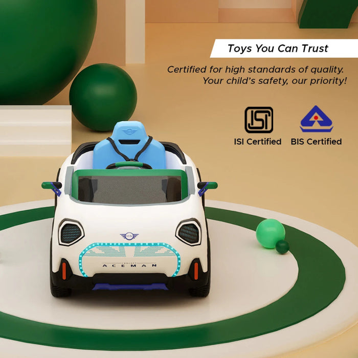Emotorad Formula Fun Mini Cooper Aceman -White-Ride Ons-Formula Fun-Toycra