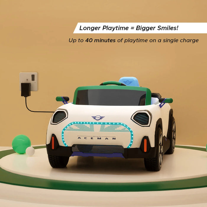 Emotorad Formula Fun Mini Cooper Aceman -White-Ride Ons-Formula Fun-Toycra