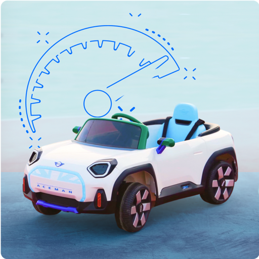 Emotorad Formula Fun Mini Cooper Aceman -White-Ride Ons-Formula Fun-Toycra