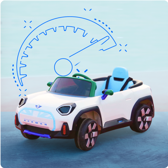 Emotorad Formula Fun Mini Cooper Aceman -White-Ride Ons-Formula Fun-Toycra