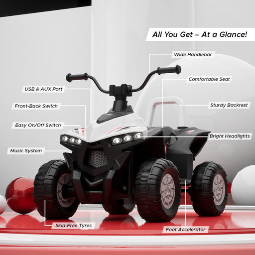 Emotorad Formula Fun Turbo Trek ATV (White)-Ride Ons-Formula Fun-Toycra