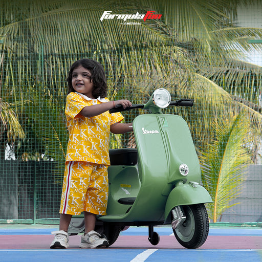 Emotorad Formula Fun Vespa Toy Ride-On Scooter (Green)-Ride Ons-Formula Fun-Toycra