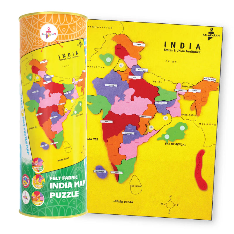 Kalakaram Felt Fabric India Map Puzzle