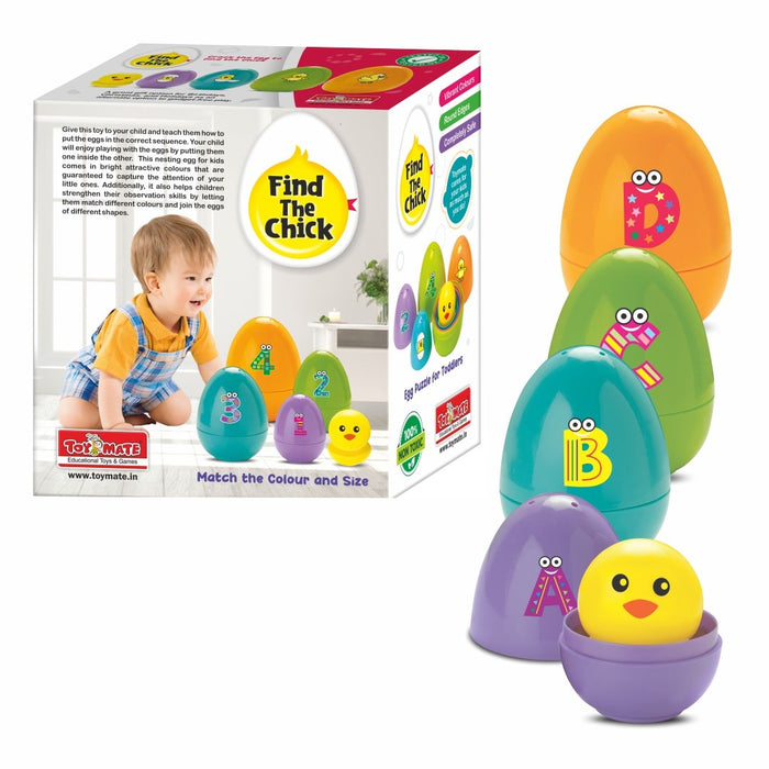 Find the Chick – Educational Egg Puzzle Toy for Toddlers | Color & Shape Matching Game (Ages 12 Months+)-simple-Toymate-Toycra