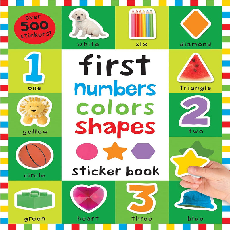 First Numbers Colors Shapes Sticker Book-Activity Books-Priddy Books-Toycra