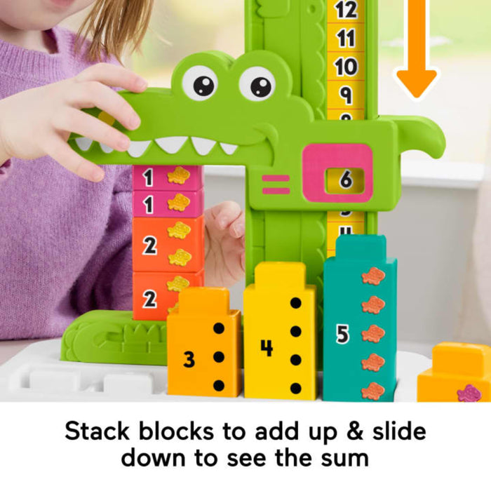Fisher-Price Adding Alligator Educational Toy With 10 Stacking Blocks For Preschool Kids-Learning & Education-Fisher-Price-Toycra