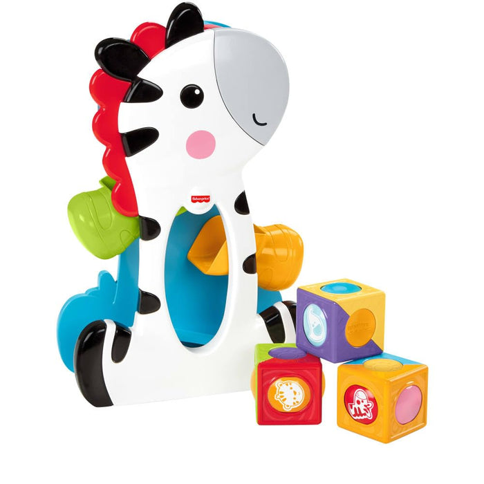 Fisher-Price® Roller Blocks Tumblin' Zebra with 3 Colorful Roller Blocks for Tumbling-Infant Toys-Fisher-Price-Toycra