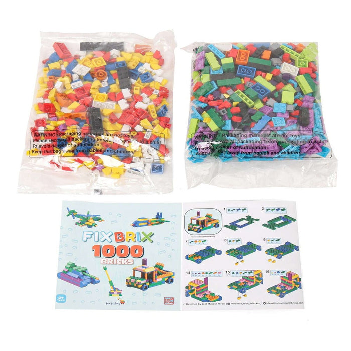 Fix Brix Multicolor Blocks - 1000 Pieces-Construction-Fix Brix-Toycra