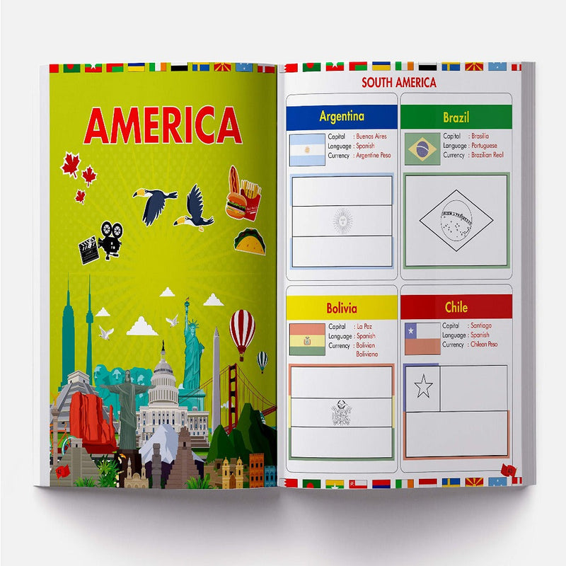 Flags Of The World Sticker Coloring Activity Book