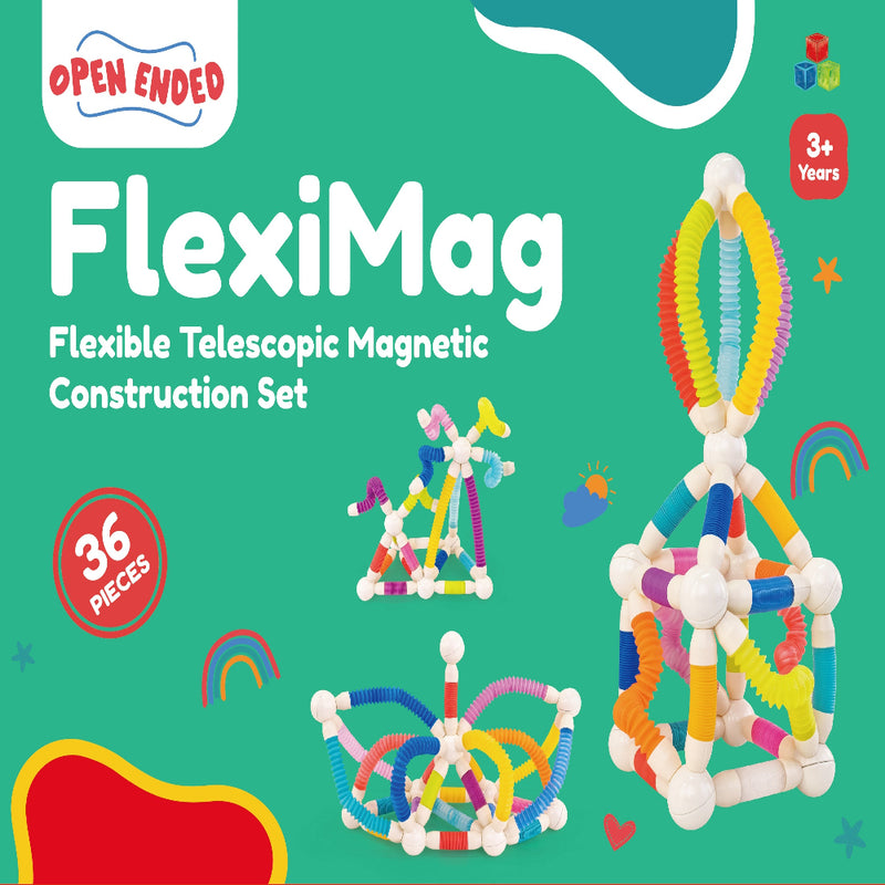 FlexiMag - Flexible Telescopic Magnetic Construction Set (36 Pcs)