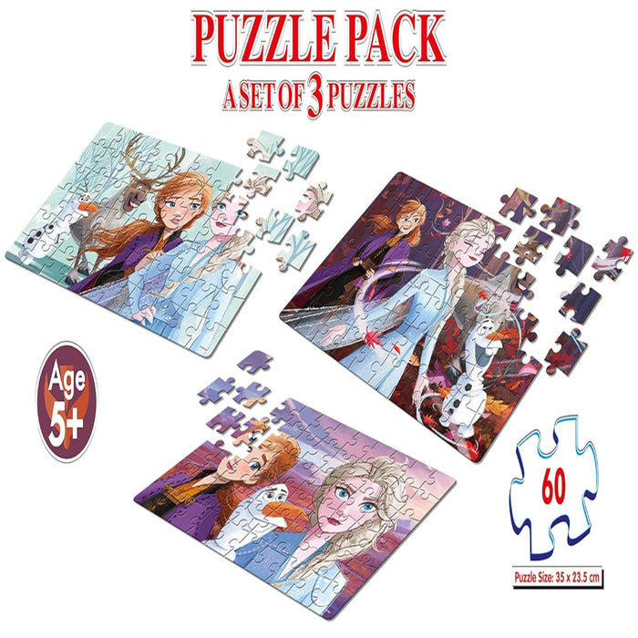 Frank 3 in 1 Disney Frozen II Jigsaw Puzzle - 60 Pieces-Puzzles-Frank-Toycra