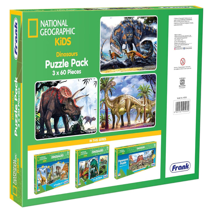 Frank 3 in 1 National Geographic Dinosaurs Jigsaw Puzzle-Puzzles-Frank-Toycra