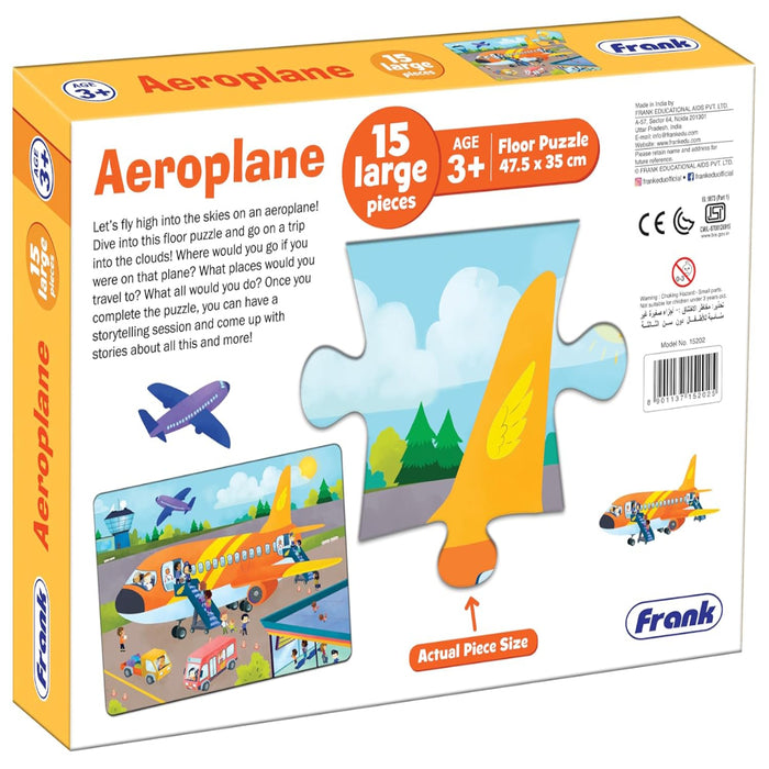 Frank Aeroplane Floor Puzzle (15 Pieces)-Puzzles-Frank-Toycra