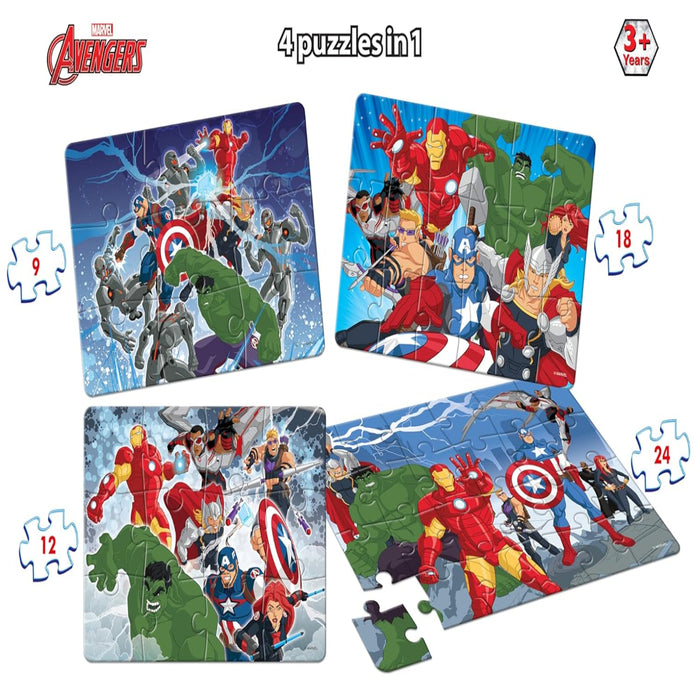 Frank Avengers 4 Puzzles In 1 (63 Pieces)-Puzzles-Frank-Toycra