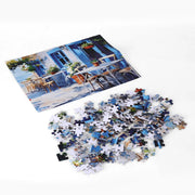 Frank Combo 2 Collector's Edition 150 Pieces Each Puzzle With Cherry Blossoms, Greek Bistro & Coastal Lighthouse Theme - Pack of 3