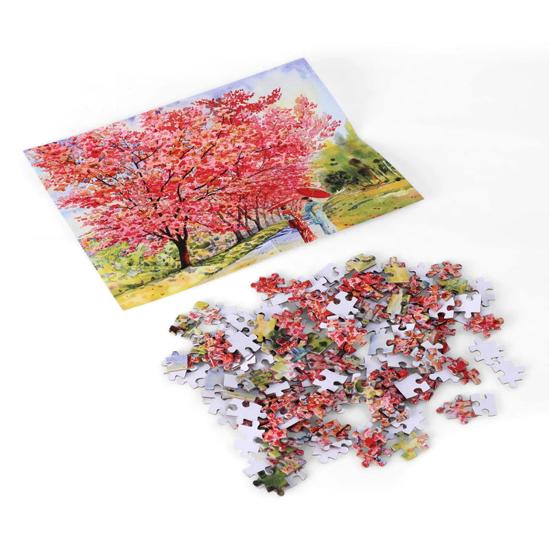 Frank Combo 2 Collector's Edition 150 Pieces Each Puzzle With Cherry Blossoms, Greek Bistro & Coastal Lighthouse Theme - Pack of 3