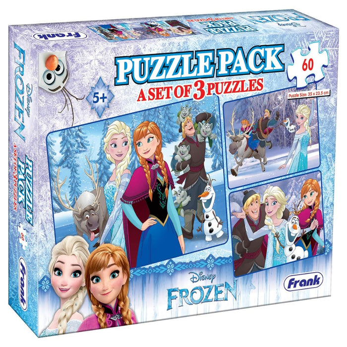 Frank Disney Frozen 3 In 1 Jigsaw Puzzles (60 Pieces)-Puzzles-Frank-Toycra