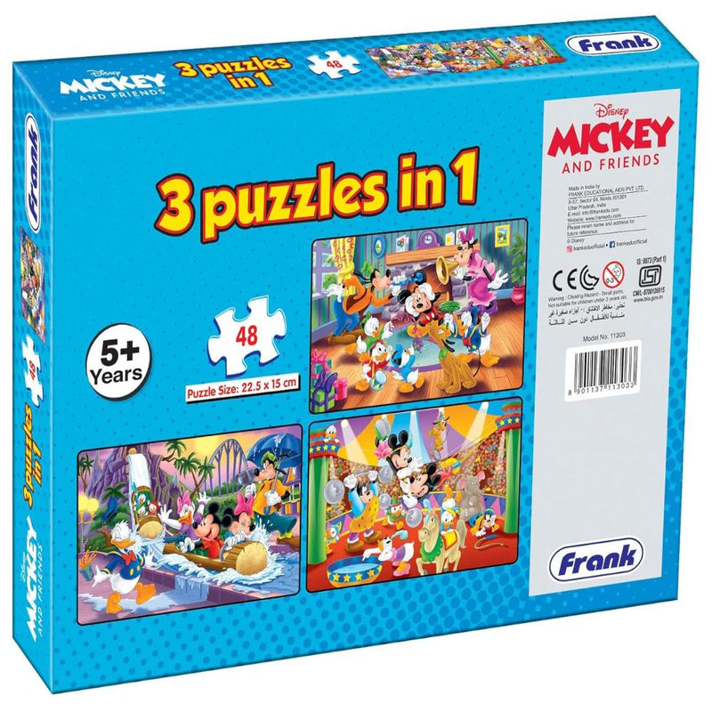 Frank Disney Mickey Mouse & Friends (48 Pieces) 3 in 1 Jigsaw Puzzle