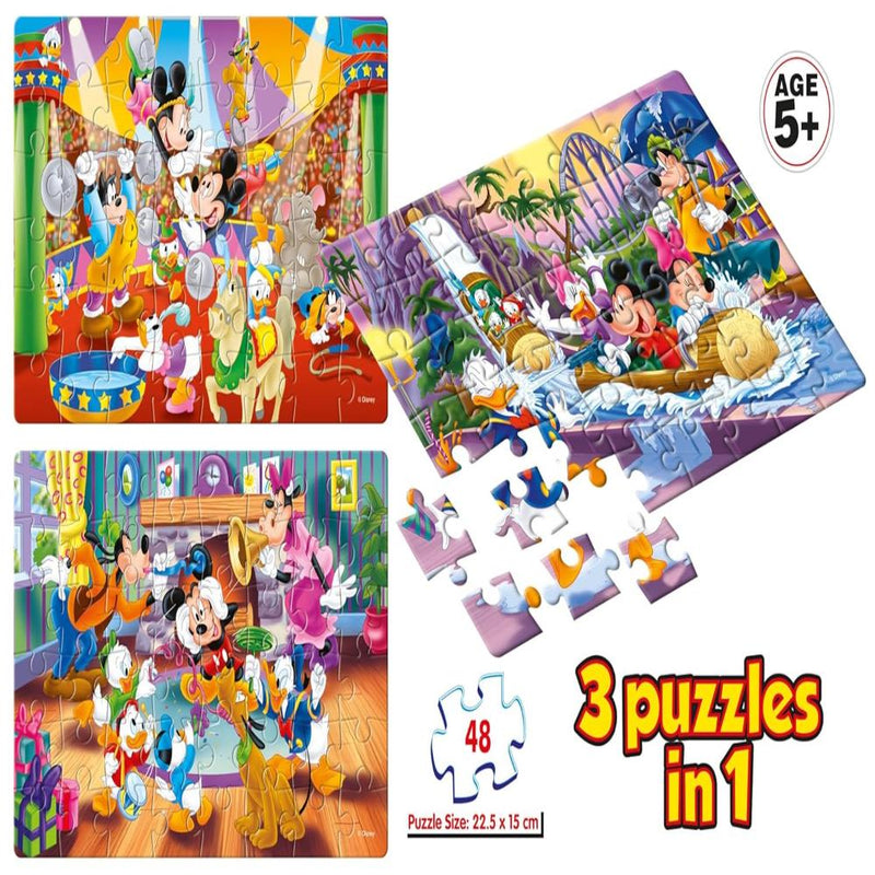 Frank Disney Mickey Mouse & Friends (48 Pieces) 3 in 1 Jigsaw Puzzle