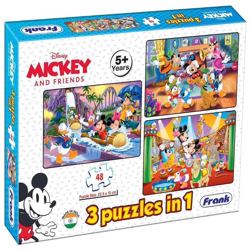 Frank Disney Mickey Mouse & Friends (48 Pieces) 3 in 1 Jigsaw Puzzle