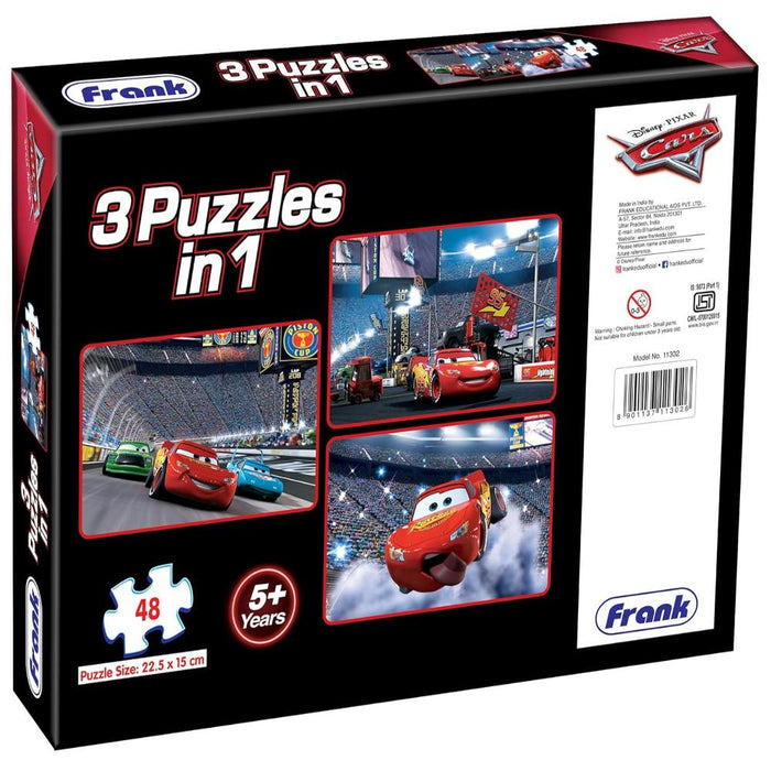 Frank Disney Pixar Cars 3 in 1 Jigsaw Puzzle -(48 Pieces)-Puzzles-Frank-Toycra