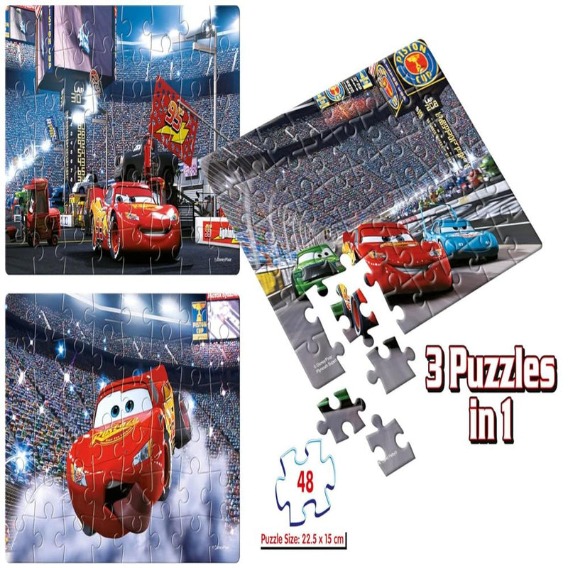 Frank Disney Pixar Cars 3 in 1 Jigsaw Puzzle -(48 Pieces)