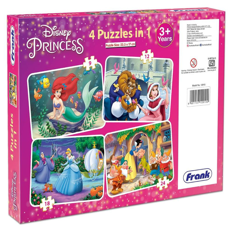 Frank Disney Princess 4 Puzzles in 1 Jigsaw Puzzle- (63 pcs)