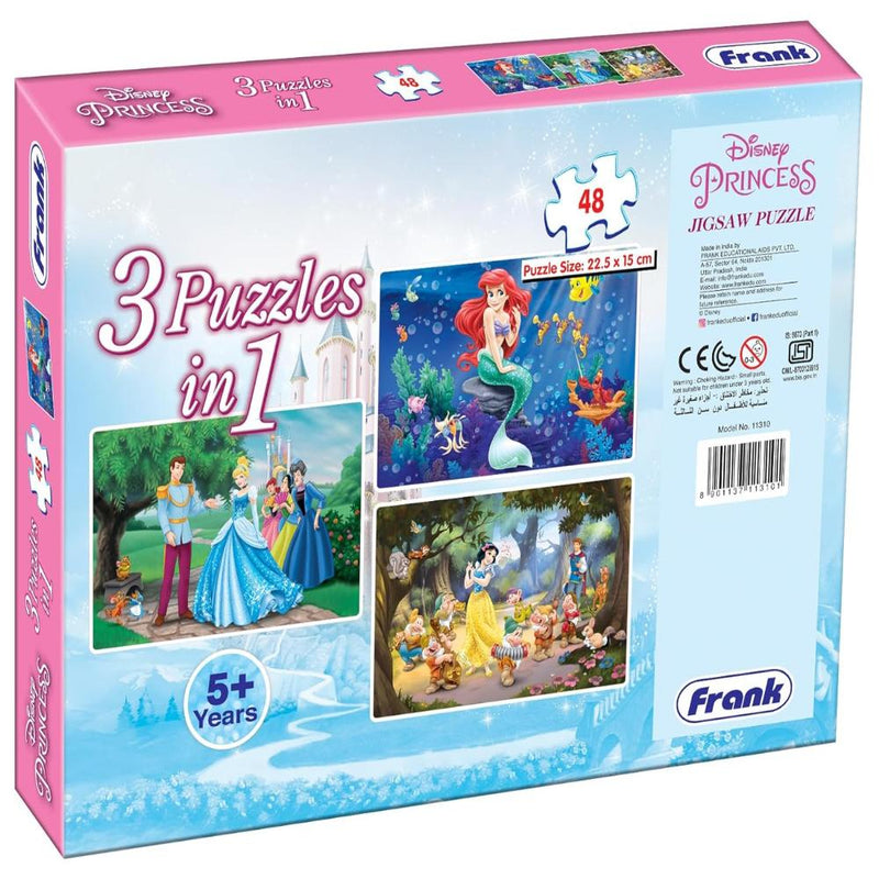 Frank Disney Princess (48 Pieces) 3 in 1 Jigsaw Puzzle