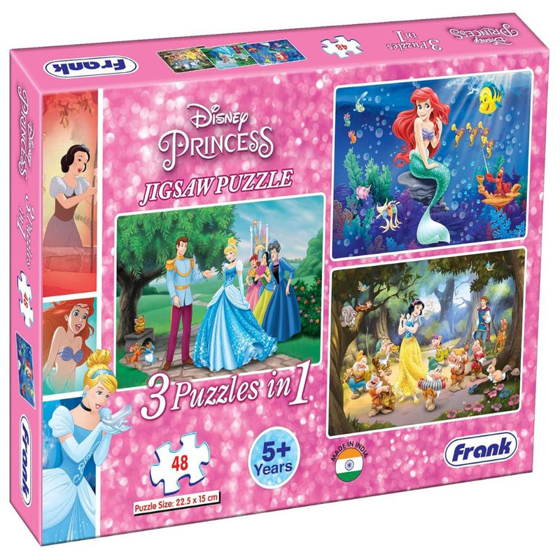 Frank Disney Princess (48 Pieces) 3 in 1 Jigsaw Puzzle