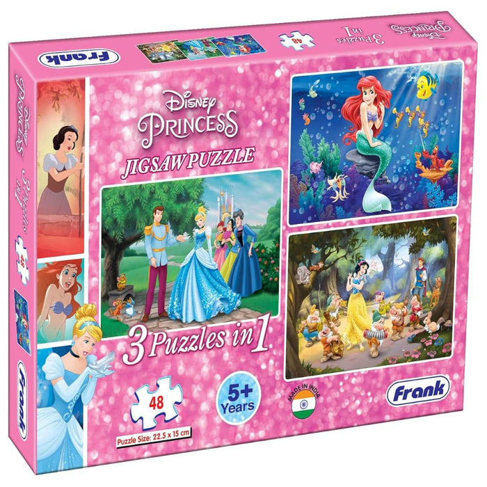 Frank Disney Princess (48 Pieces) 3 in 1 Jigsaw Puzzle-Puzzles-Frank-Toycra